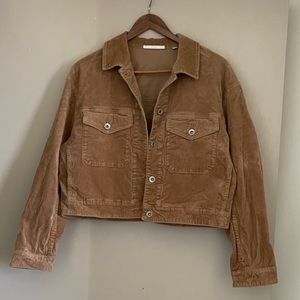 Uniqlo brown cropped corduroy jacket size small